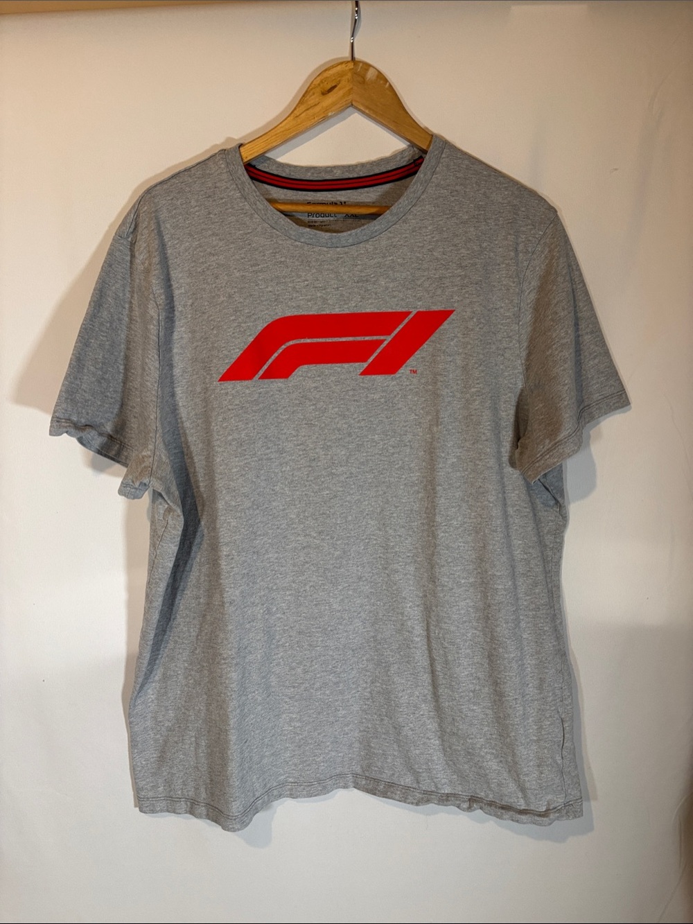 Grey Short-Sleeve T‑Shirt with Red F1 Logo